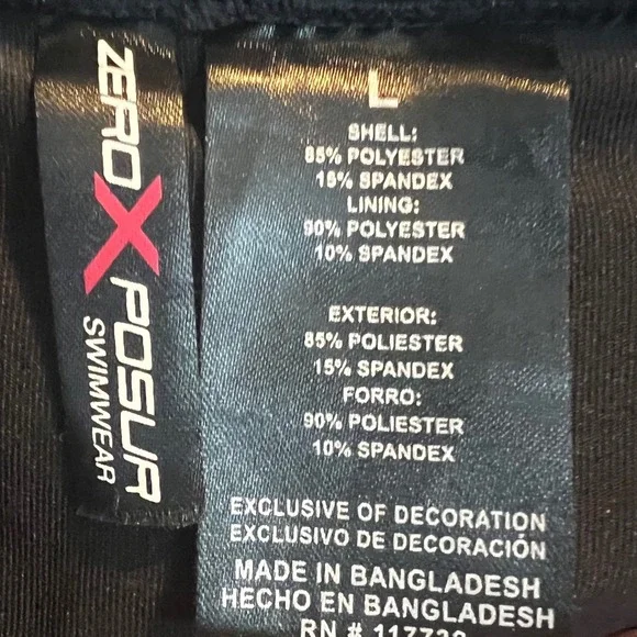 ZeroXposur Womens Tankini Swimsuit Set Pacific Blue Tie Dye Zip Front Large - Picture 5 of 5